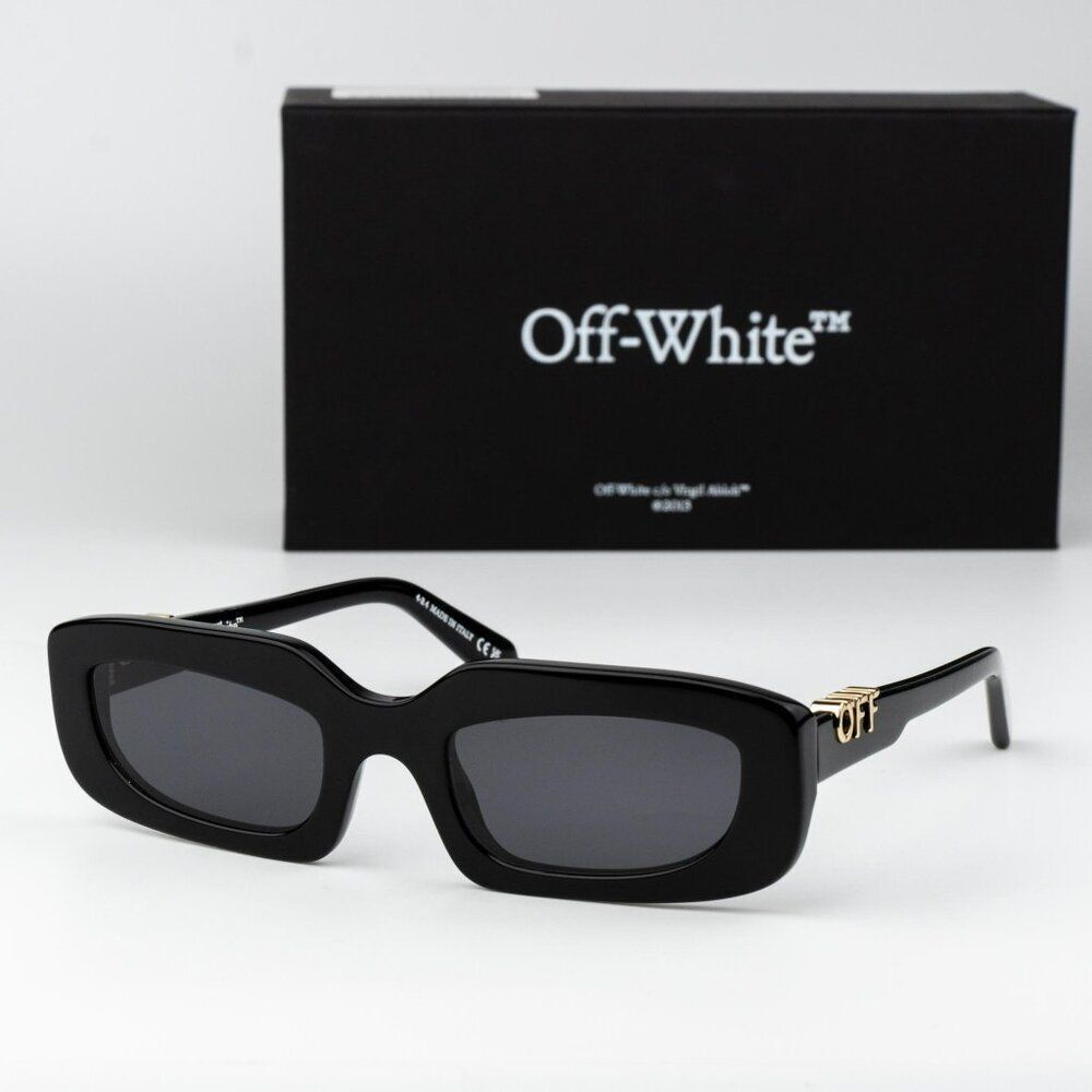 Off-White RENTON Sunglasses Black Rectangle OERI13C RENTON 1007 NEW AUTHENTIC